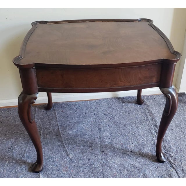 Hekman Furniture Hekman Mid-Century Burl Walnut Single Drawer Side Table For Sale - Image 4 of 8