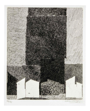 Neri Pozza, Ruins in Vicenza, Etching, 1964