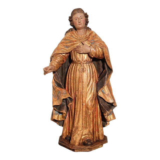 Saint John the Baptist With Glass Eyes, 18th Century, Portuguese Baroque For Sale