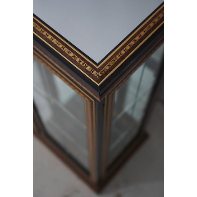 Italian 2 Door Etched Glass Decorated Curio Display Cabinet For Sale - Image 13 of 15