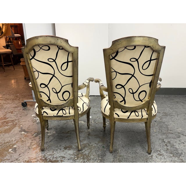 1930s French Neoclassical Circa 1930's Armchairs, Pair For Sale - Image 5 of 12
