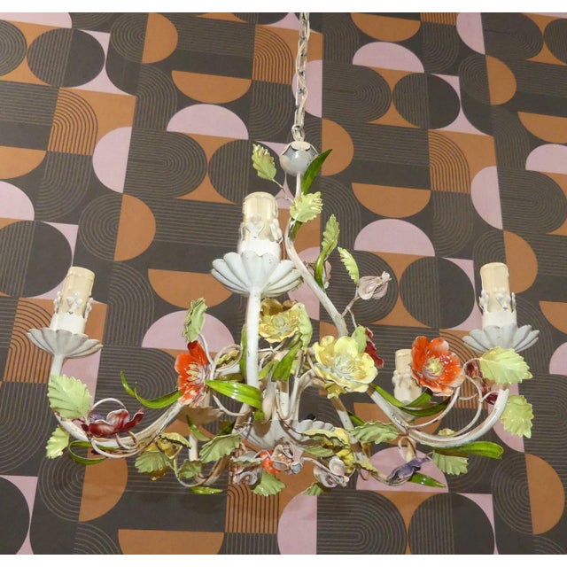 1970s Vintage Chandelier in Metal, 1970s For Sale - Image 5 of 12
