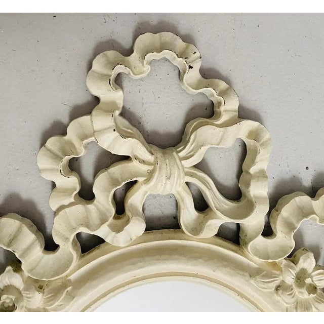 Beautiful Vintage Mid Century Hollywood Regency Syrocco Mirror, painted white on the front, original gold on the back....