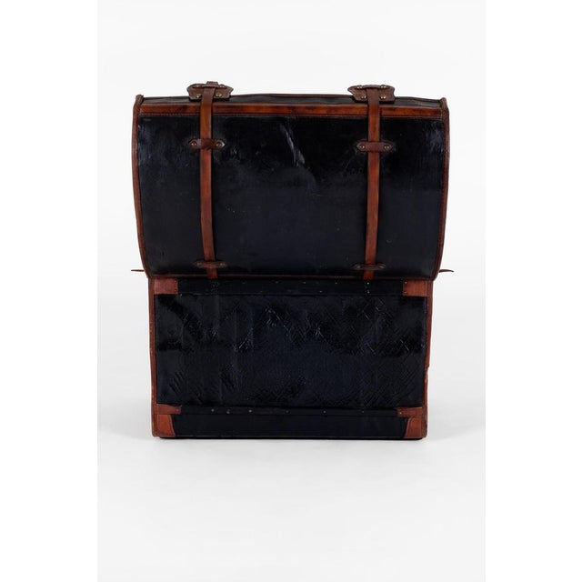 Large Leather Steamer Trunk For Sale - Image 12 of 18
