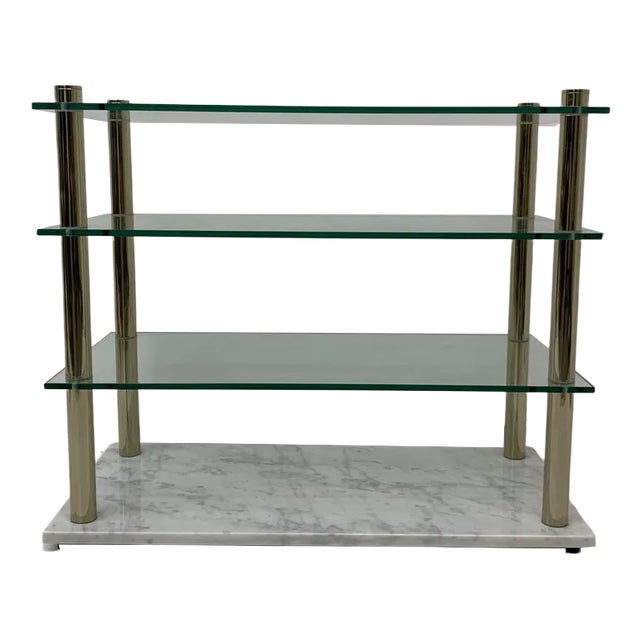 Hollywood Regency Marble and Glass Cabinet , 1970s For Sale