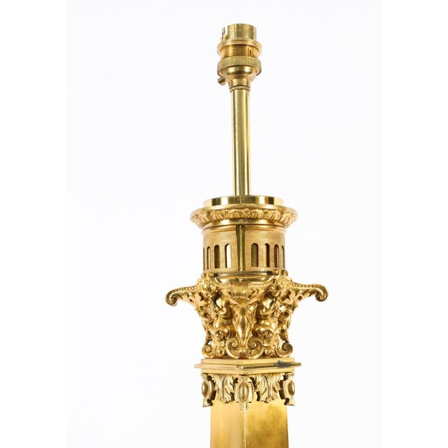 Antique French Ormolu Corby Castle Table Lamps, 1850, Set of 2 For Sale - Image 13 of 18