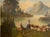 Gold French Artist, Romanticist Lake Scene, 19th Century, Oil on Canvas For Sale - Image 8 of 12