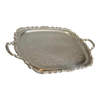 Vintage Silver-Plated Butler Tray in the "Countess" Pattern by the International Silver Company For Sale