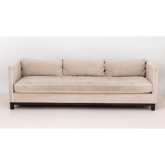 Contemporary Mitchell Gold + Bob Williams Beige Velvet Sofa For Sale - Image 3 of 7