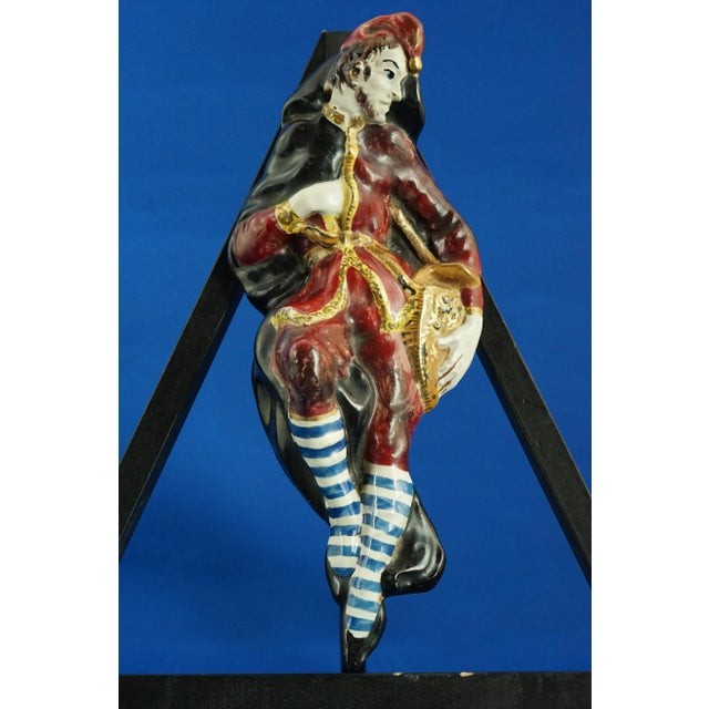 Early 20th Century Ceramic Wall Plaque Commedia Dellarte Mask Sandrone by Gastone Batignani, 1920s For Sale - Image 10 of 18