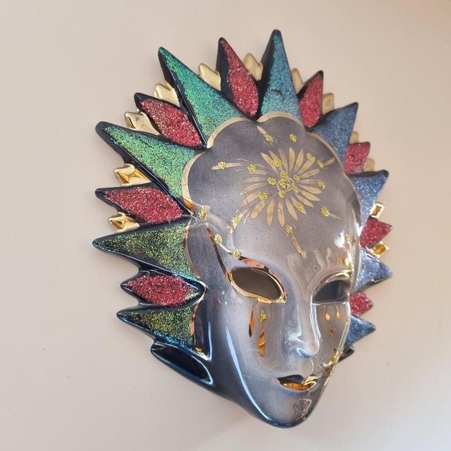 Venetian Ceramic Mask, 1980s For Sale - Image 3 of 9