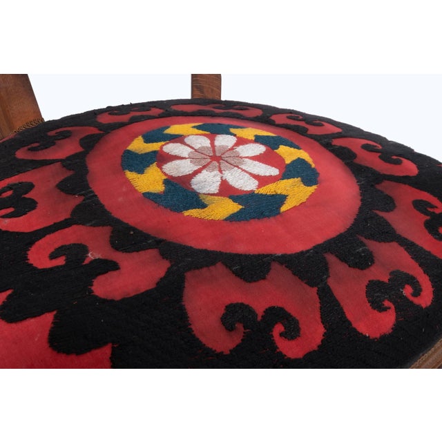 Vintage Wooden Suzani Armchair - Diningroom Chair With Bergere Style For Sale - Image 11 of 13
