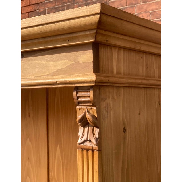 Wood Pine Open Bookshelves From Vintage Armoire For Sale - Image 7 of 15