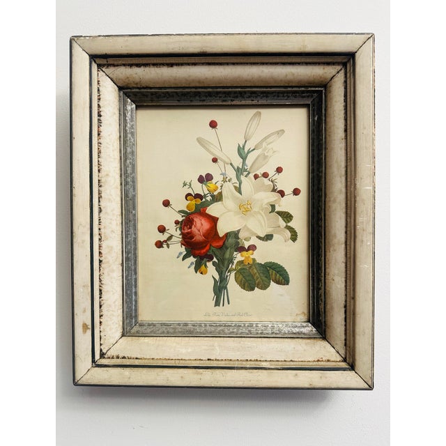Ivory Shabby Chic Antique Floral Print For Sale - Image 8 of 9