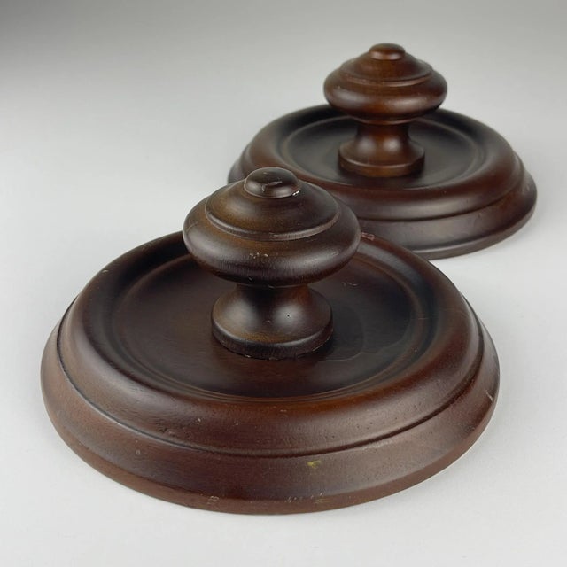 Art Deco Style Wooden Hangers, Italy, 1950s, Set of 2 For Sale - Image 3 of 16