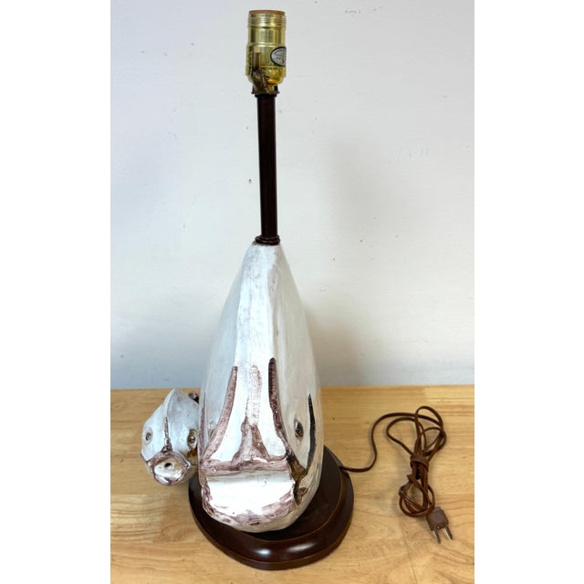 Italian Pottery Fish Lamp by Ivo De Santis for Gli Etruschi, Florence, Large For Sale - Image 9 of 18
