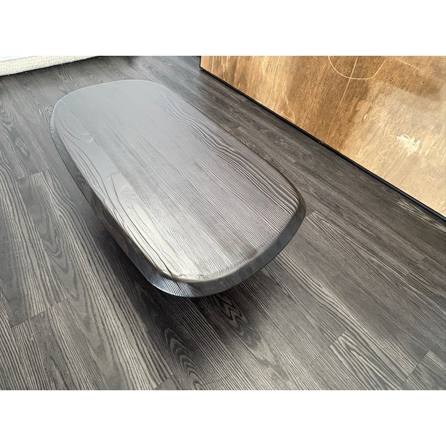 Black Rh Leon Rectangular Coffee Table 48" | Black Douglas Fir | Designed by Harrison & Nicholas Condos For Sale - Image 8 of 18