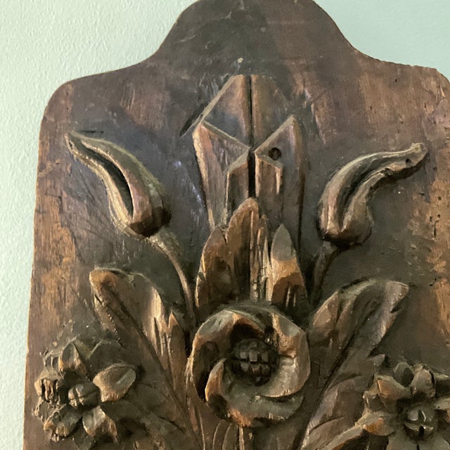 19th Century 19th Century French Ornamental Carvings Featuring a Flower Bouquet (Pair) For Sale - Image 5 of 11