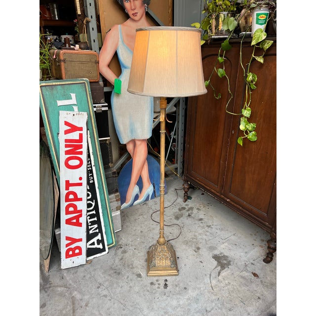 Italian Italian Tole Vintage Floor Lamp With Monkey Accents For Sale - Image 3 of 7