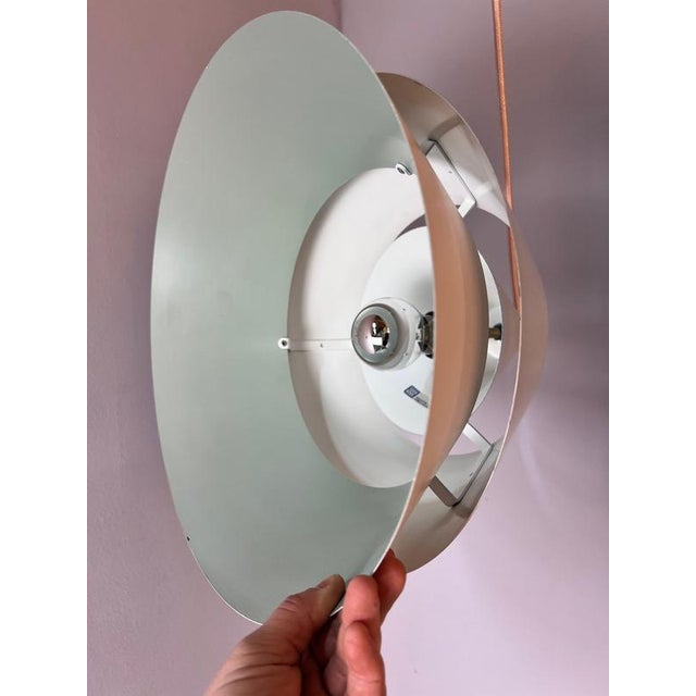 Metal White Hanging Lamp by Jo Hammerborg for Fog & Mørup For Sale - Image 7 of 11