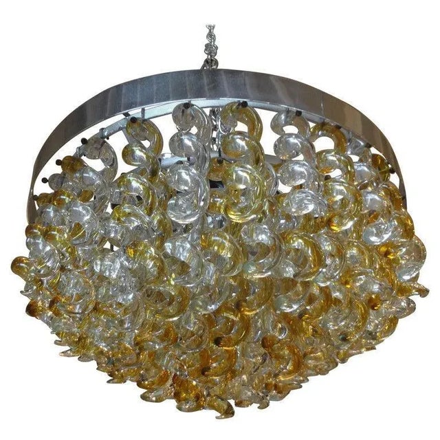 1960's Murano Glass Chandelier by Mazzega For Sale - Image 12 of 12