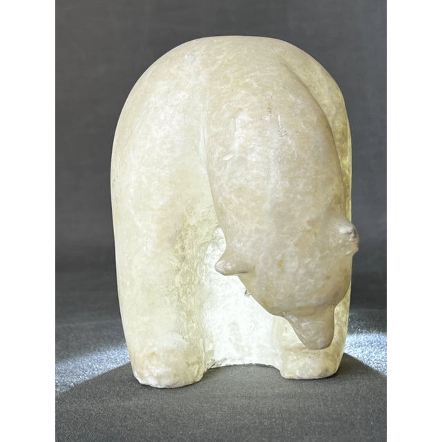 1950s Polar Bear Hand Carved in Alabaster, 1950 For Sale - Image 5 of 10