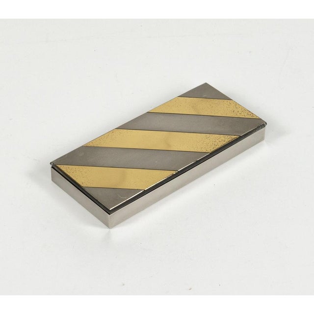 Mid-Century Modern Mid-Century Modern Decorative Box in Steel and Brass and Acrylic by Noel BC, Italy, 1970s For Sale - Image 3 of 18