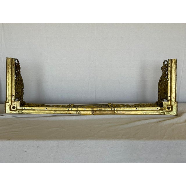 Fine Antique Lions Head Brass Fireplace Fender With Acorn Finials For Sale - Image 14 of 14