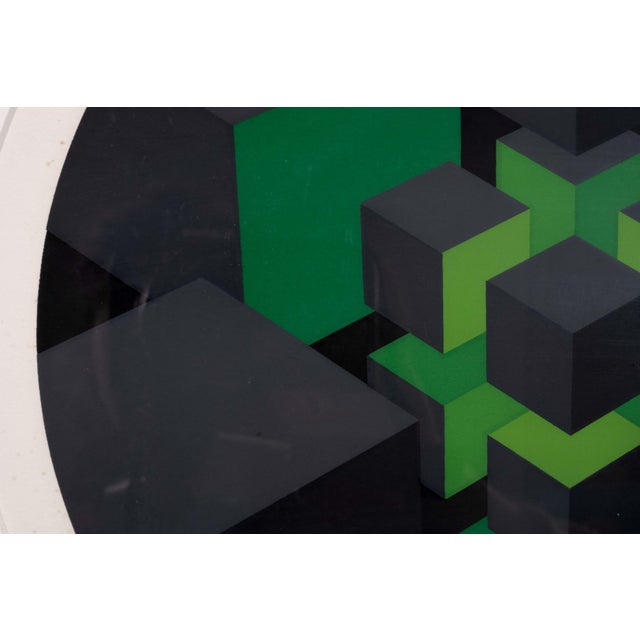 1970s Brian Halsey Nuclead 7th State Signed Op Art Serigraph Ap I/Xv Framed 1978 For Sale - Image 5 of 9