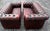 Pair of English Chesterfield Sofas in Burnished Burgundy Leather, Circa 1950s For Sale - Image 10 of 13