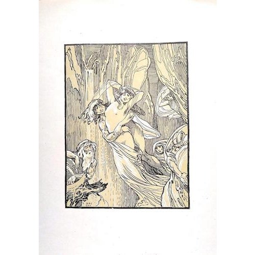 The Falling Woman is an original modern artwork realized by Ferdinand Bac (1859 - 1952) in 1922. Signed and dated on plate...