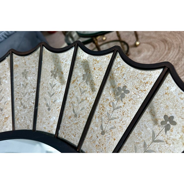 Uttermost Round Sunburst Venetian Style Etched Glass Wall Mirror For Sale - Image 13 of 17