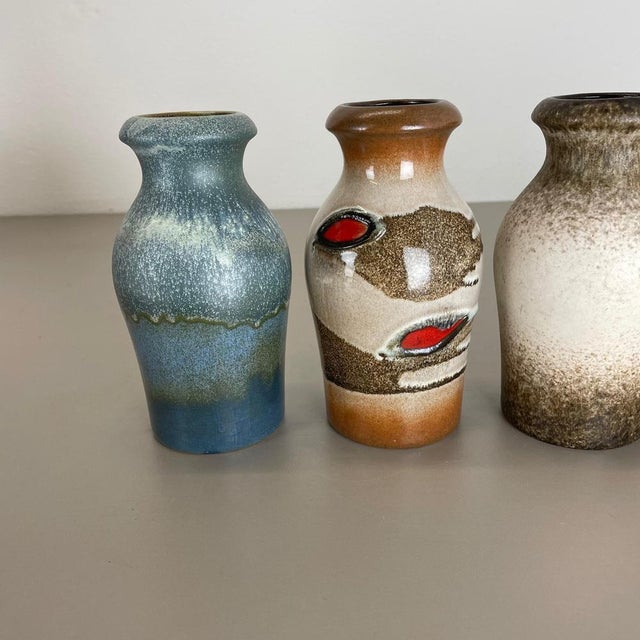 Vintage Fat Lava Pottery Vases from Scheurich, Germany, 1970s, Set of 4 For Sale - Image 4 of 18