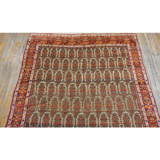 1860s Navy Paisley Antique Antique n.w. Persian Carpet 6' X 13' Knotted Wool Rug For Sale - Image 4 of 11