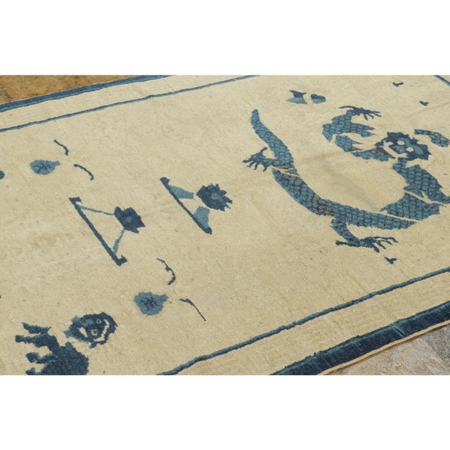 Rug & Kilim Antique Chinese Wool Rug by Rug & Kilim, Dragon Pictorials, 1920-1929 For Sale - Image 4 of 7