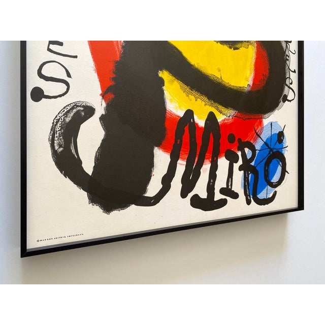 Joan Miro Vintage 1961 Mid Century Modernist Fine Art Lithograph Print " Murales - Peintures " Framed Paris Exhibition Poster For Sale - Image 10 of 16