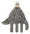 Vintage Berber Hand of Fatima/ Hamsa Sterling Silver Pendant With Abstract Foliate Motif For Sale