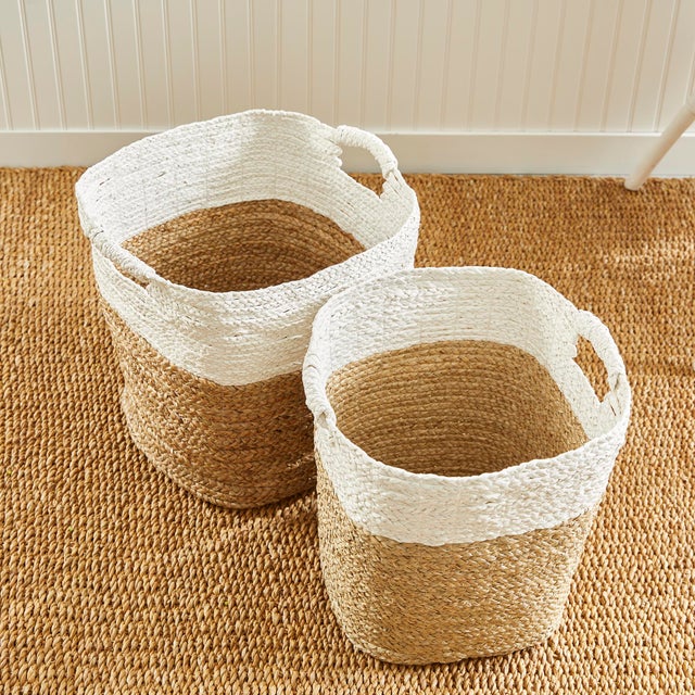 Tan Madura Rectangular Baskets, Set Of 2 For Sale - Image 8 of 8