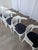 Vintage White Bentwood Dining Chairs with Blue Fabric Seats, 1970s, Set of 4 For Sale - Image 4 of 18