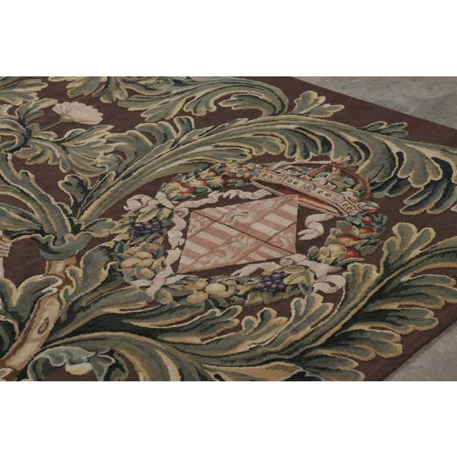 Rug & Kilim Rug & Kilim’s Armorial Tudor Style Rug in Black, With Beige, Blue and Gold Tones For Sale - Image 4 of 7