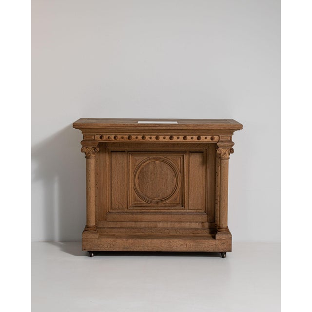 19th Century 19th Century France Renaissance Amber Wood Console Table For Sale - Image 5 of 11