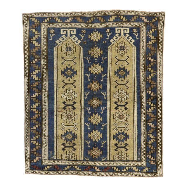 Vintage Caucasian Shirvan Prayer Rug - 04'05 X 05'02 For Sale
