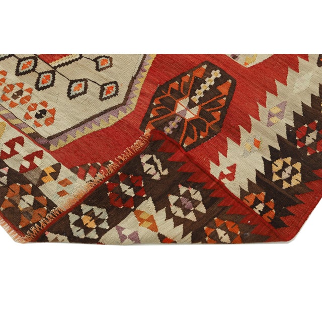 Mid 20th Century Mid 20th Century Vintage Turkish Kilim Rug For Sale - Image 5 of 7