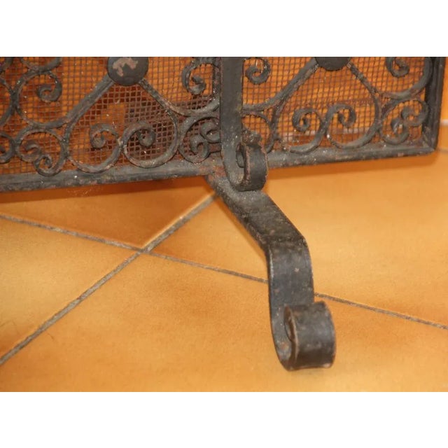 Forged Iron Firescreen or Spark Guard, 1960s For Sale - Image 9 of 10