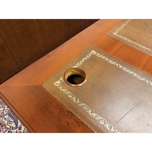 English Desk with Brown Leather For Sale - Image 17 of 18