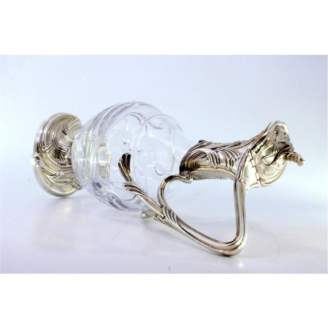 Silver Wine Jug in Cut Glass For Sale - Image 5 of 9
