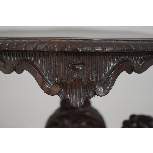 Wood Italian Continental Cherub Carved Pedestal Table For Sale - Image 7 of 10