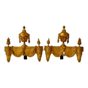 Antique French Gilt Bronze Andirons, a Pair