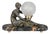French Art Deco Lamp with Lady and Glass Globe Shade, 1920s For Sale