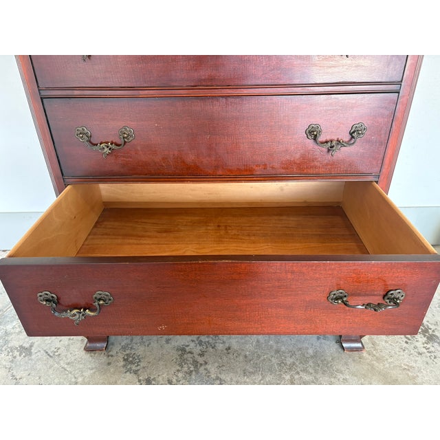 Vintage tall mahogany chest of drawers by Drexel Furniture Company, from their Wentworth House Group collection...